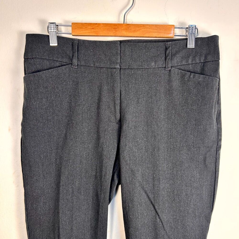 LOFT Outlet Curvy Skinny Ankle Pants Womens 12 Black Stretch Flat Front Casual - Picture 3 of 10